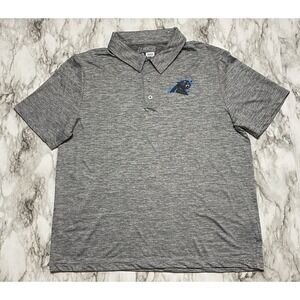 NFL Team Apparel Carolina Panters Polo Shirt Mens‎ Size L Gray Heathered